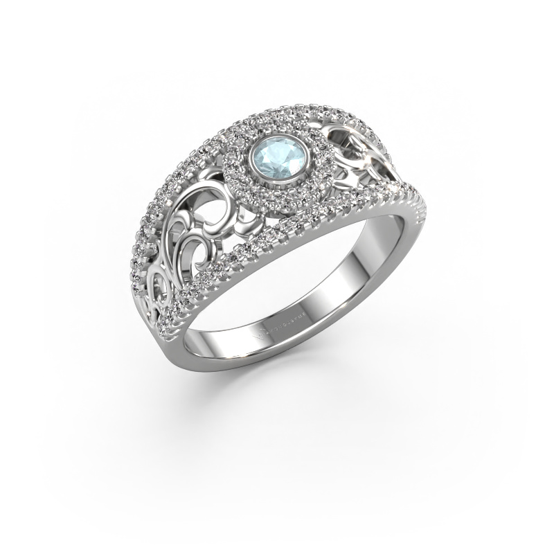 Image of Ring Lavona 950 platinum Aquamarine 3.4 mm
