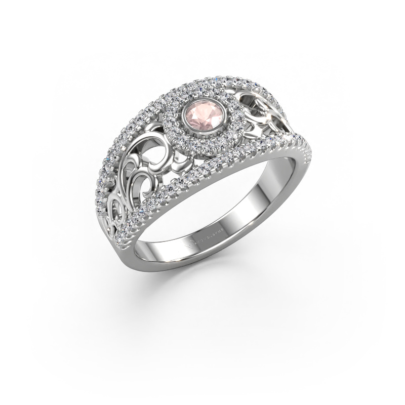 Image of Ring Lavona 950 platinum Morganite champagne 3.4 mm