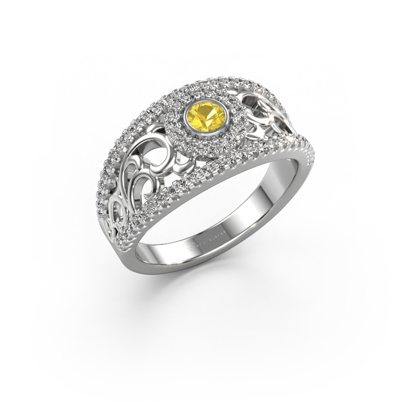 Image of Ring Lavona 950 platinum Yellow sapphire 3.4 mm