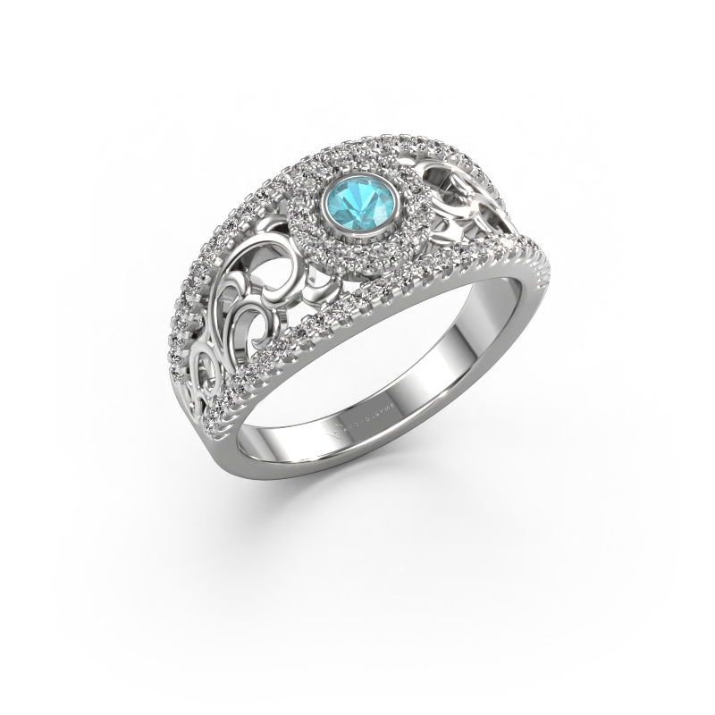 Image of Ring Lavona 950 platinum Blue topaz 3.4 mm
