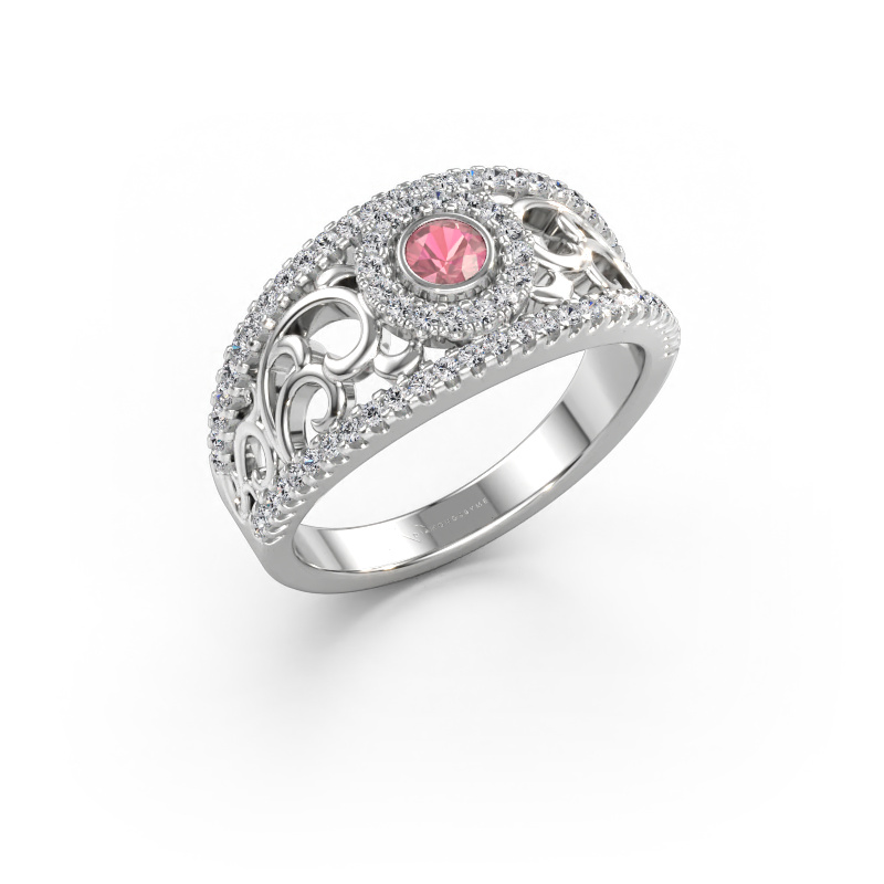 Bild av Ring Lavona 585 vitt guld Rosa turmalin 3.4 mm