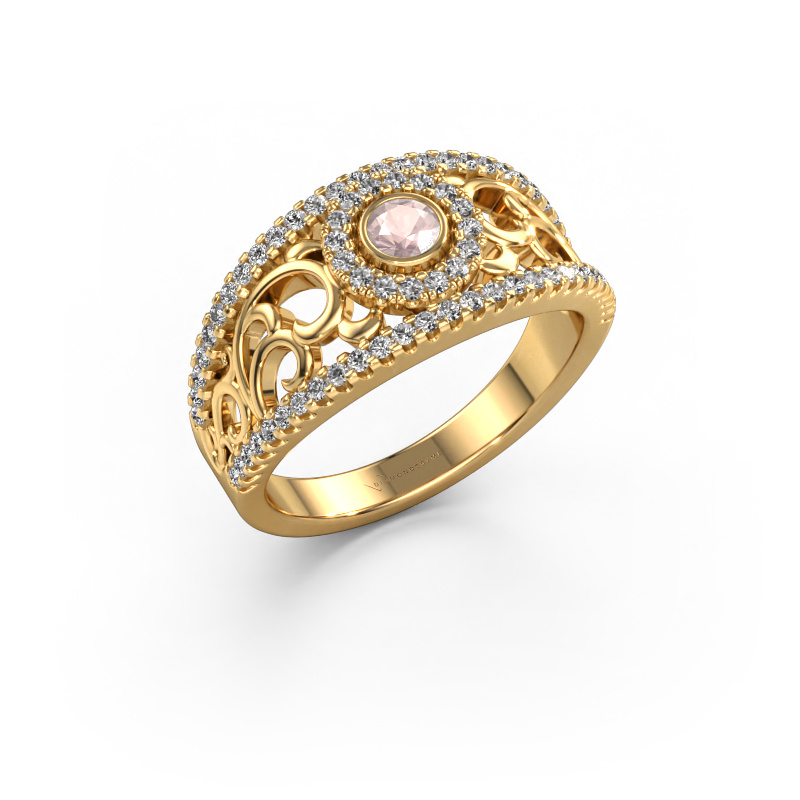 Image of Ring Lavona 585 gold Morganite champagne 3.4 mm