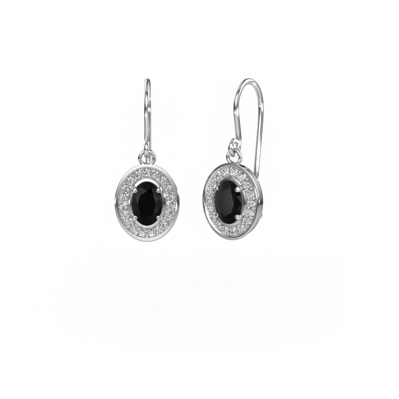 Image of Drop earrings Layne 1 585 white gold Black diamond 1.92 crt