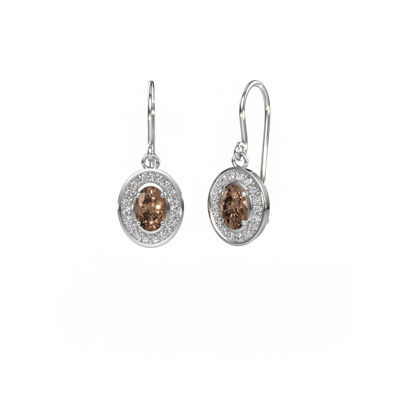 Image of Drop earrings Layne 1 950 platinum Brown diamond 1.56 crt