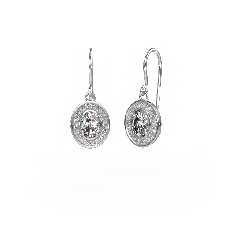 Image of Drop earrings Layne 1 585 white gold Lab grown diamond 1.56 crt