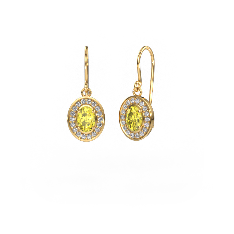 Image de Pendants d'oreilles Layne 1 585 or jaune Diamants synthétiques jaune 6.5x4.5 mm