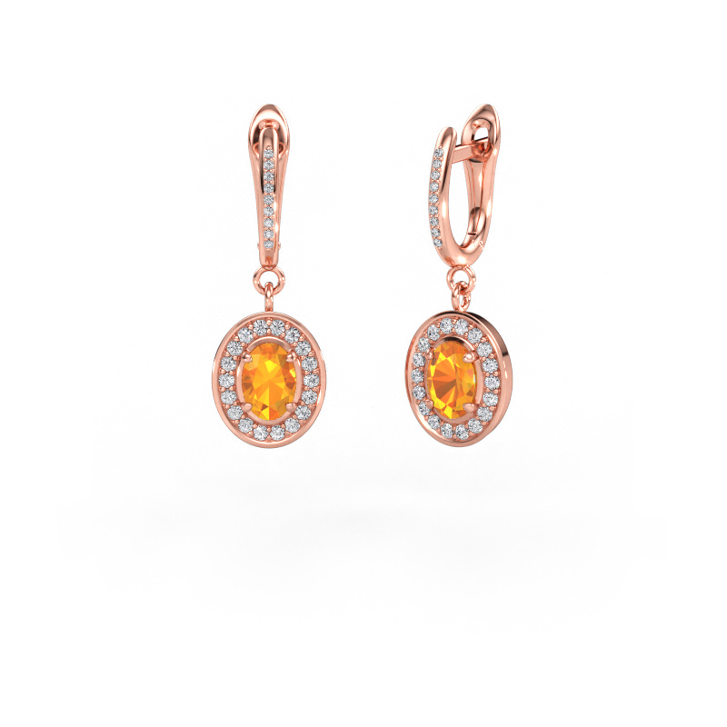 Bild av Hängande örhängen Layne 2 585 roséguld Citrin 7x5 mm