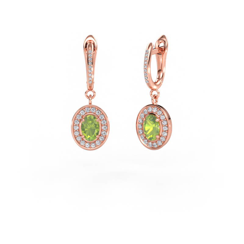 Bild av Hängande örhängen Layne 2 585 roséguld Peridot 7x5 mm
