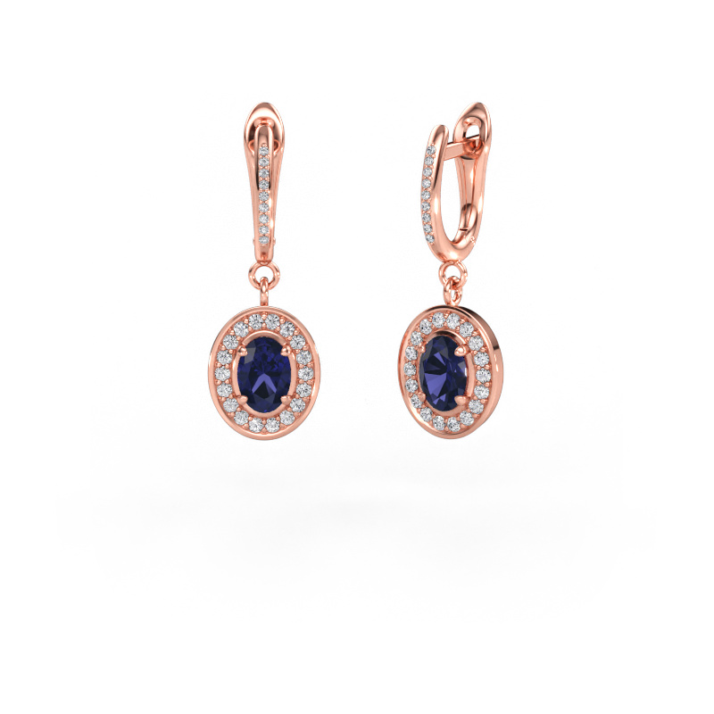 Immagine di Orecchini pendenti Layne 2 585 oro rosa Zaffiro 7x5 mm