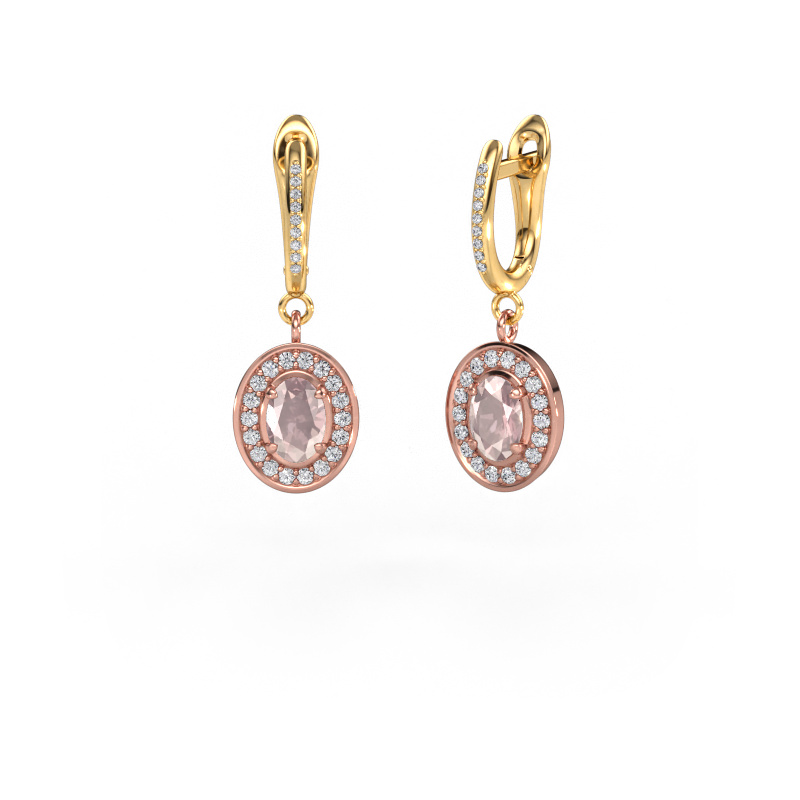 Image de Pendants d'oreilles Layne 2 585 or rose Champagne morganite 7x5 mm