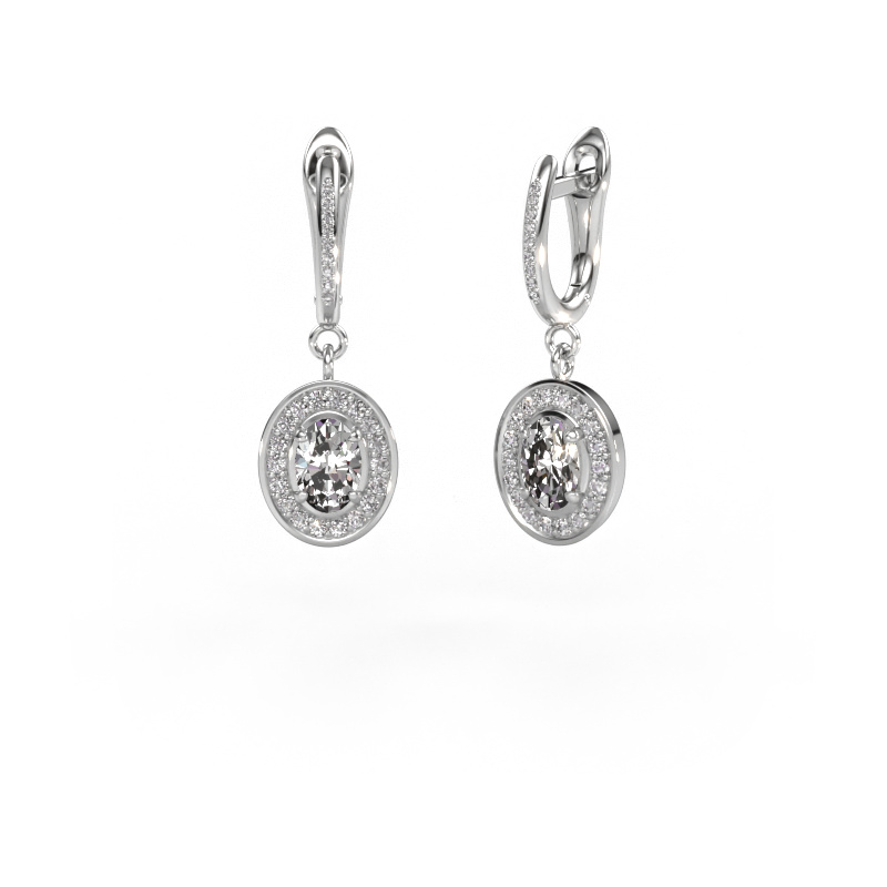 Image of Drop earrings Layne 2 950 platinum Lab-grown diamond 1.790 crt