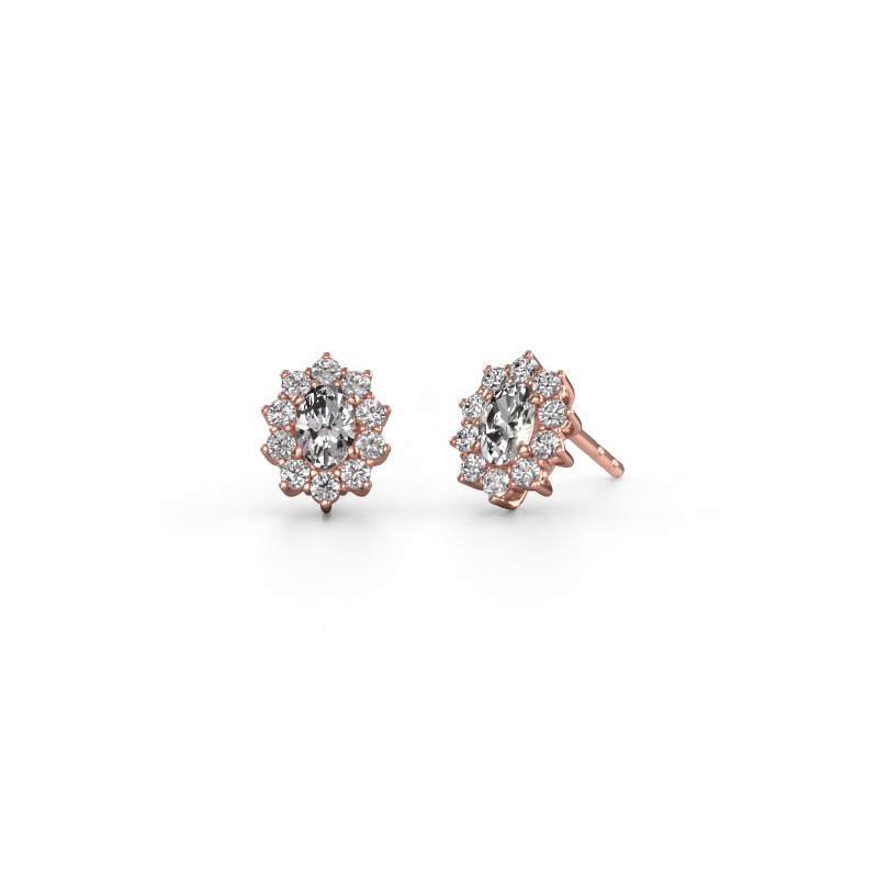 Image of Earrings Leesa 585 rose gold Lab grown diamond 1.40 crt
