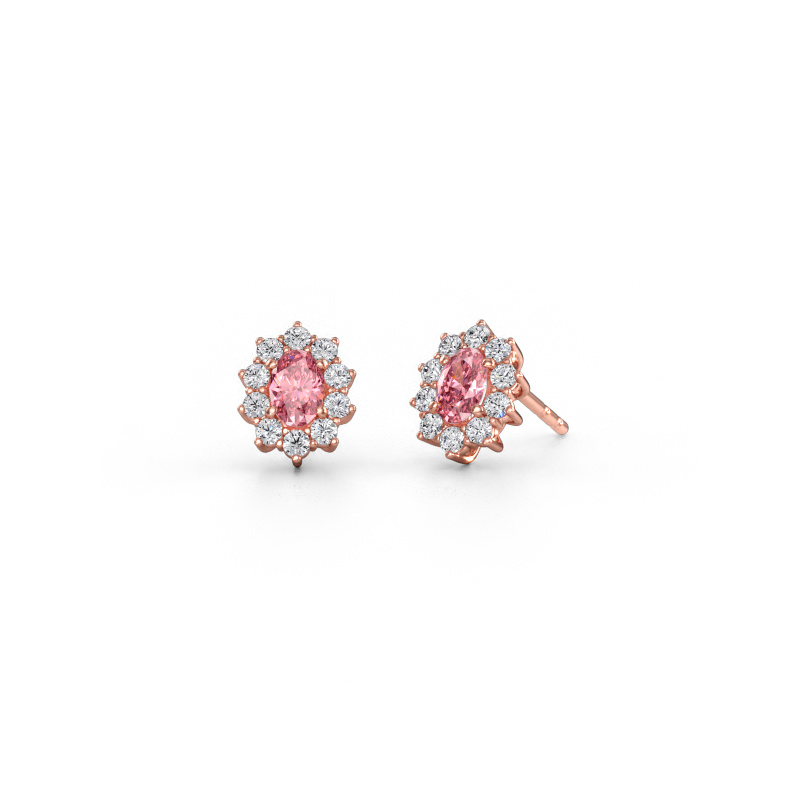 Immagine di Orecchini Leesa 585 oro rosa Diamante lab grown rosa 6x4 mm