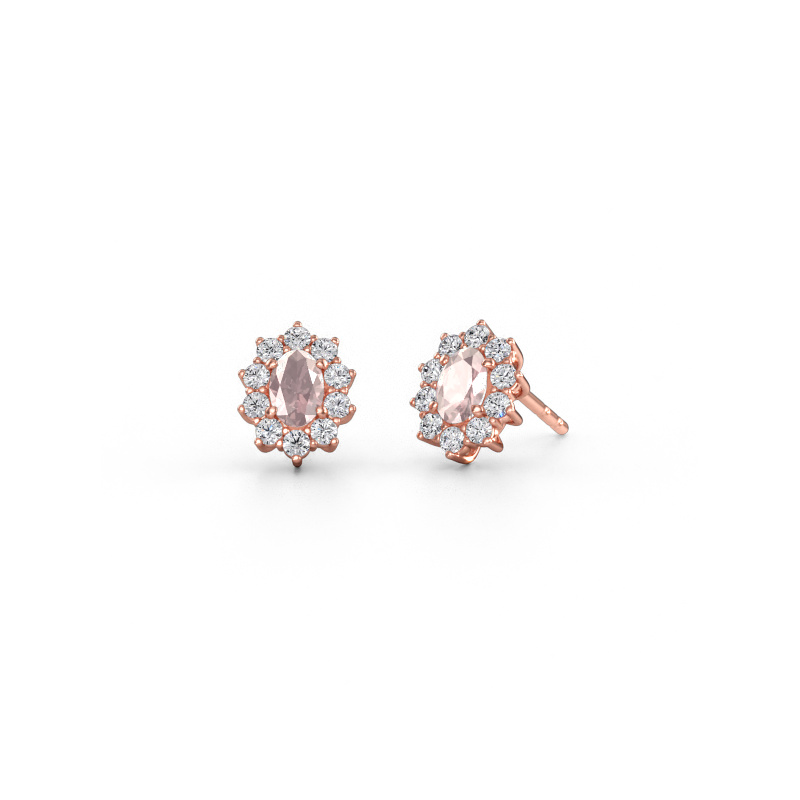 Immagine di Orecchini Leesa 585 oro rosa Morganite champagne 6x4 mm