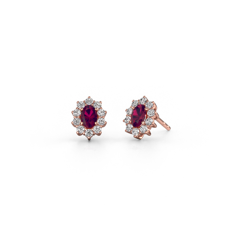 Bild von Ohrringe Leesa 585 Roségold Rhodolit 6x4 mm