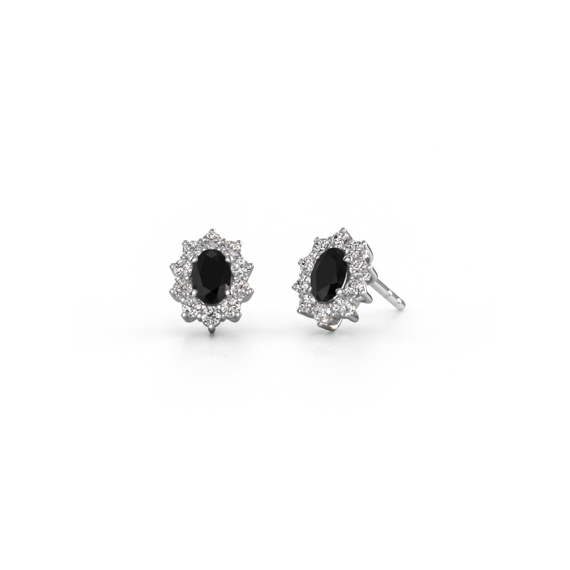 Image of Earrings Leesa 585 white gold Black diamond 1.800 crt