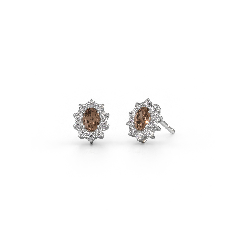Image of Earrings Leesa 585 white gold Brown diamond 1.40 crt