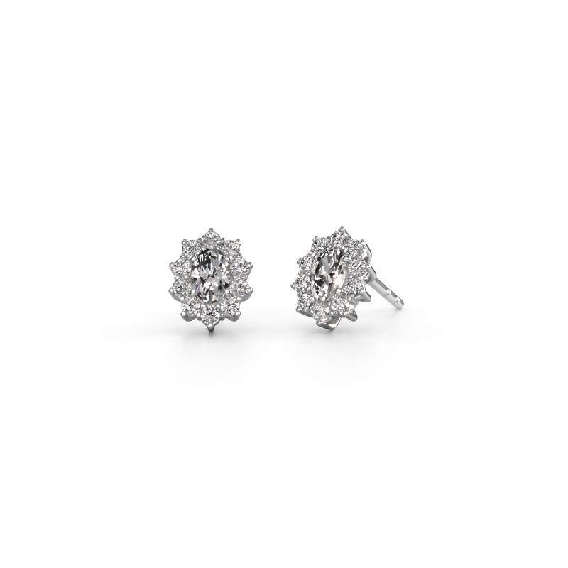 Image of Earrings Leesa 585 white gold Custom diamond 6x4 mm