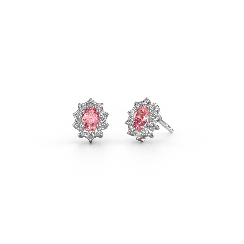 Bild von Ohrringe Leesa 585 Weißgold Rosa Labordiamant 6x4 mm