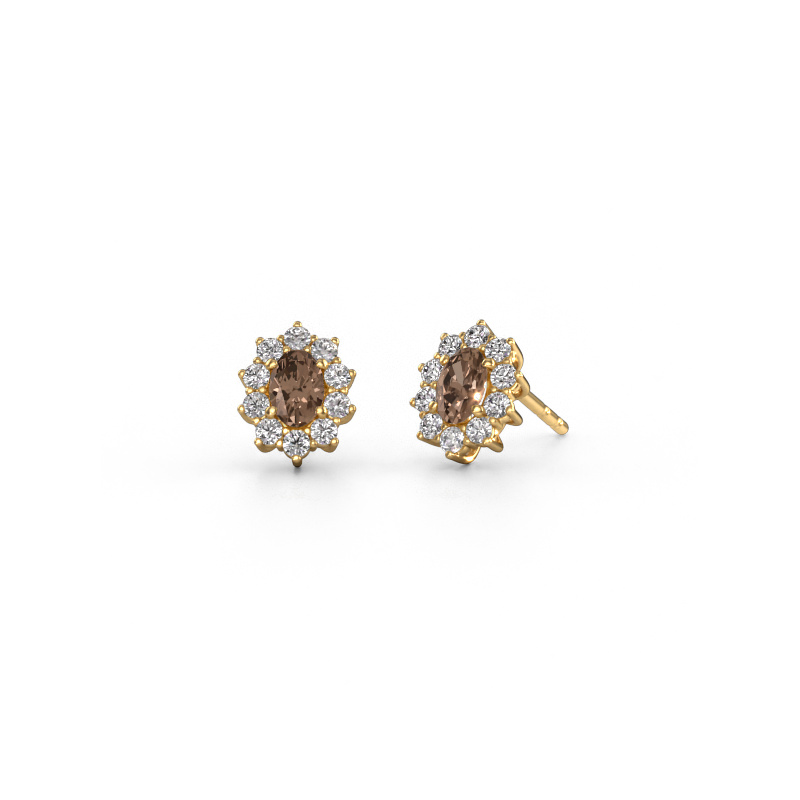 Image of Earrings Leesa 585 gold Brown diamond 1.40 crt