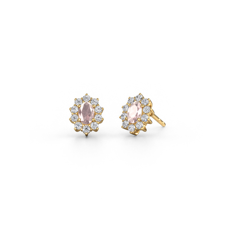 Image of Earrings Leesa 585 gold Morganite champagne 6x4 mm