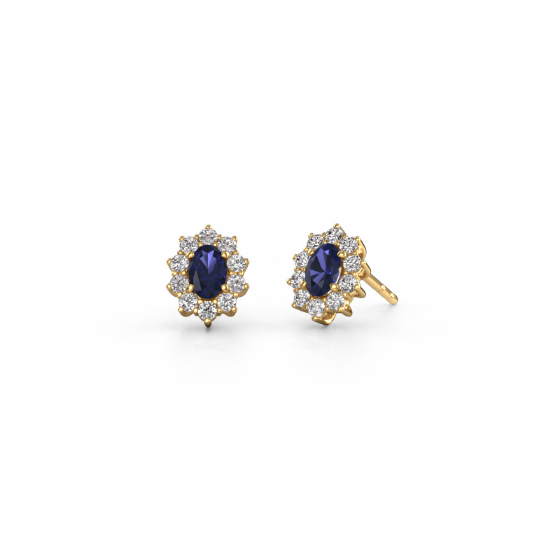 Image of Earrings Leesa 585 gold Sapphire 6x4 mm
