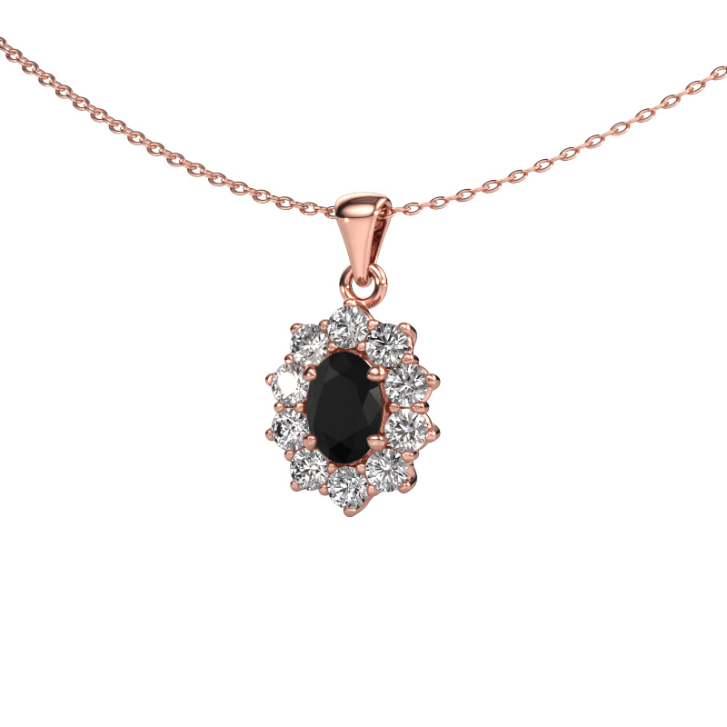 Image of Pendant Leesa 585 rose gold Black diamond 1.85 crt
