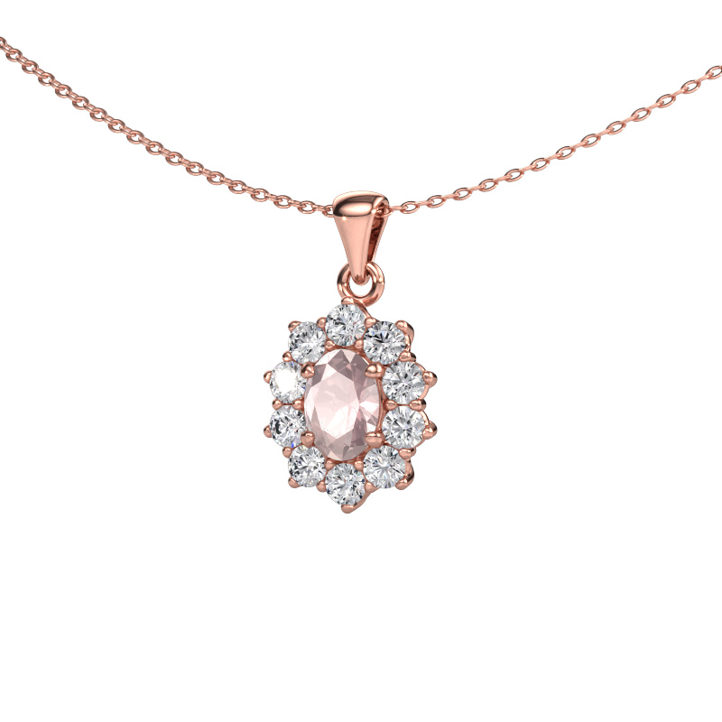 Bild von Anhänger Leesa 585 Roségold Morganit Champagner 7x5 mm