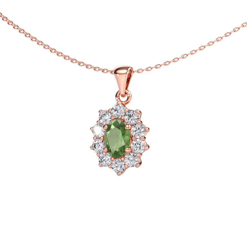Bild av Hänge Leesa 585 roséguld Grön turmalin 7x5 mm