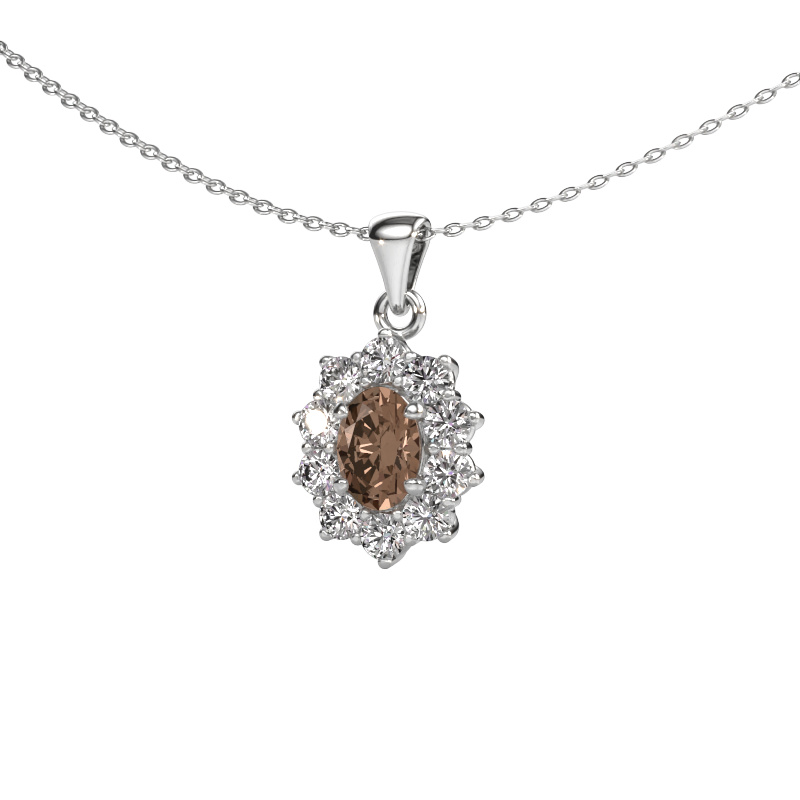 Image of Pendant Leesa 585 white gold Brown diamond 1.50 crt