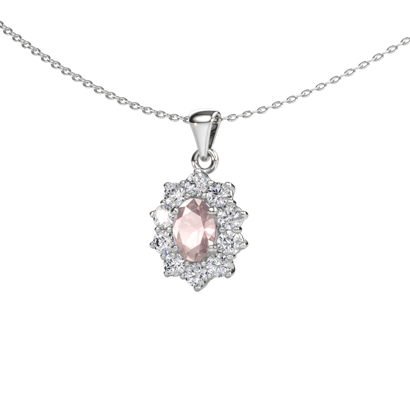 Image of Pendant Leesa 585 white gold Morganite champagne 7x5 mm