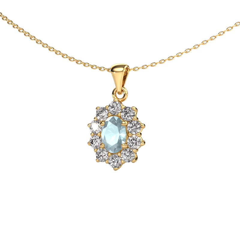 Image of Pendant Leesa 585 gold Aquamarine 7x5 mm