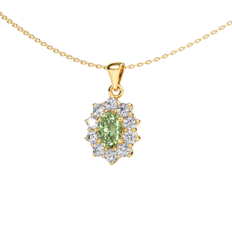 Immagine di Ciondolo Leesa 585 oro Diamante lab grown verde 7x5 mm