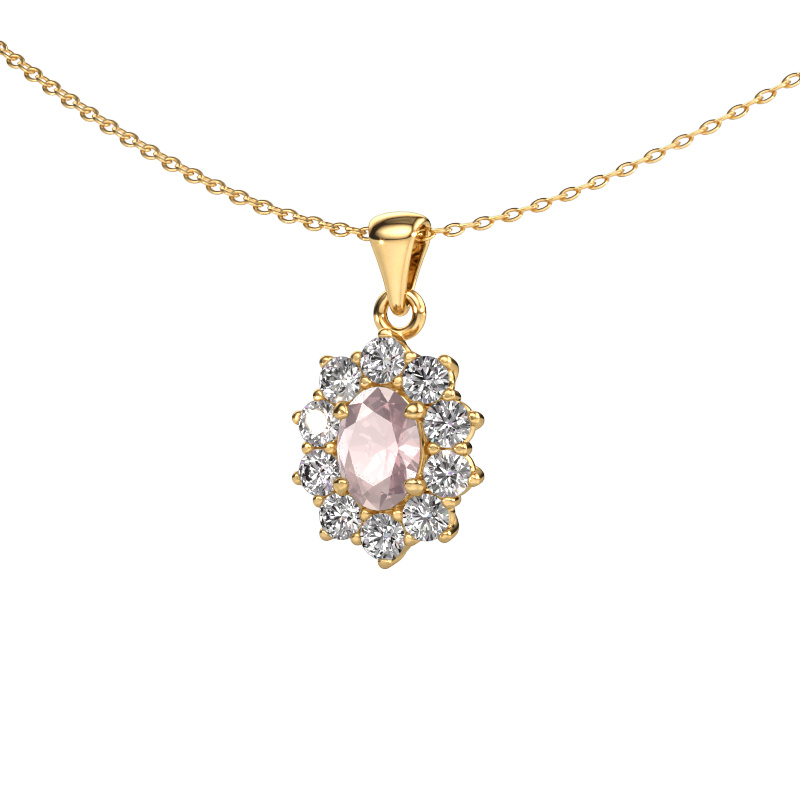Image of Pendant Leesa 585 gold Morganite champagne 7x5 mm