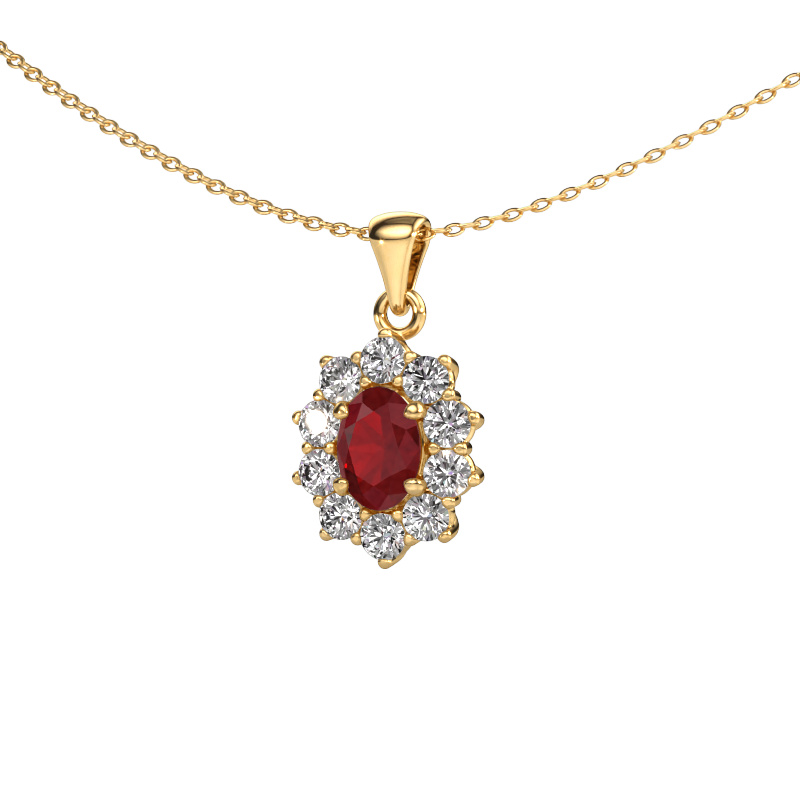 Image of Pendant Leesa 585 gold Ruby 7x5 mm