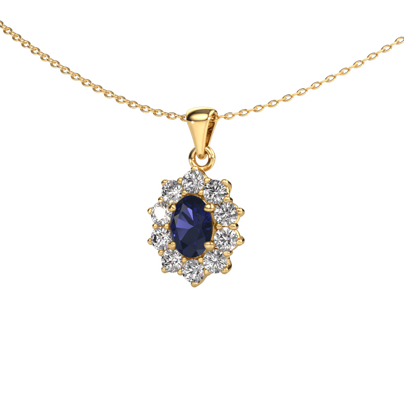 Image of Pendant Leesa 585 gold Sapphire 7x5 mm