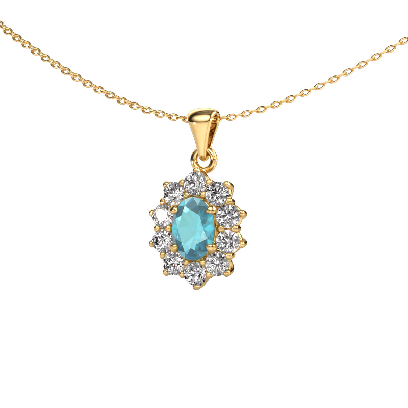 Image of Pendant Leesa 585 gold Blue topaz 7x5 mm