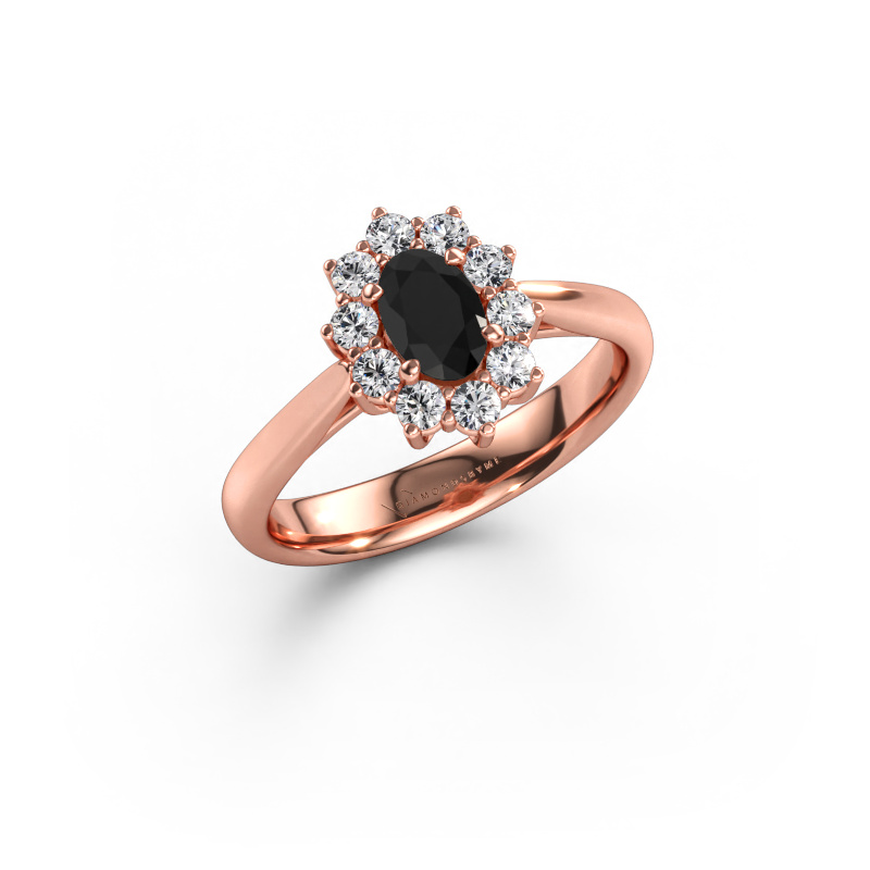 Immagine di Anello di fidanzamento Leesa 1 585 oro rosa Diamante nero 0.900 crt