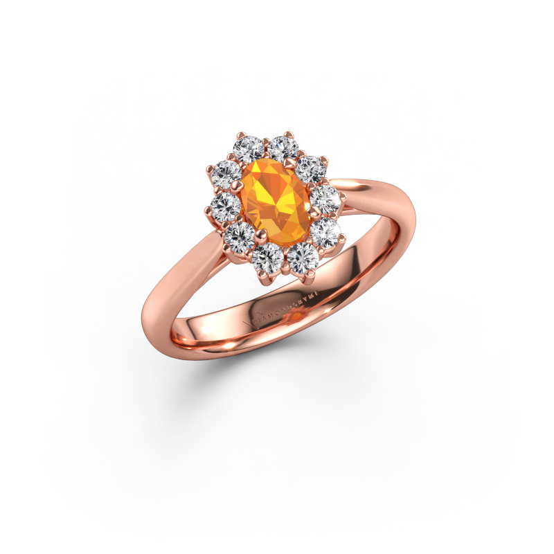 Immagine di Anello di fidanzamento Leesa 1 585 oro rosa Citrino 6x4 mm