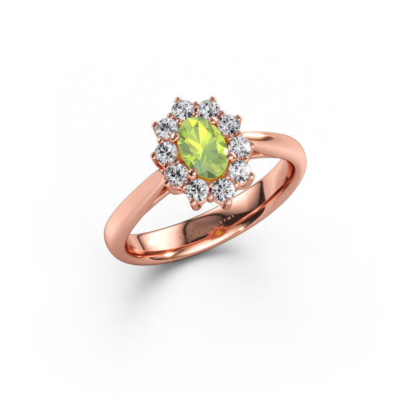 Bild av Förlovningsring Leesa 1 585 roséguld Peridot 6x4 mm