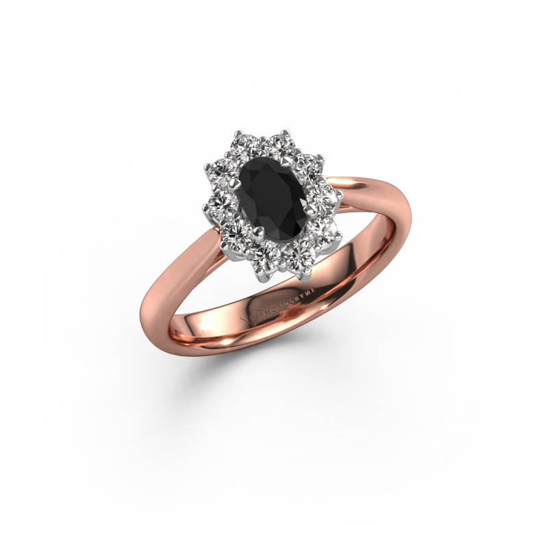 Bild von Verlobungsring Leesa 1 585 Roségold Schwarz Diamant 0.900 crt