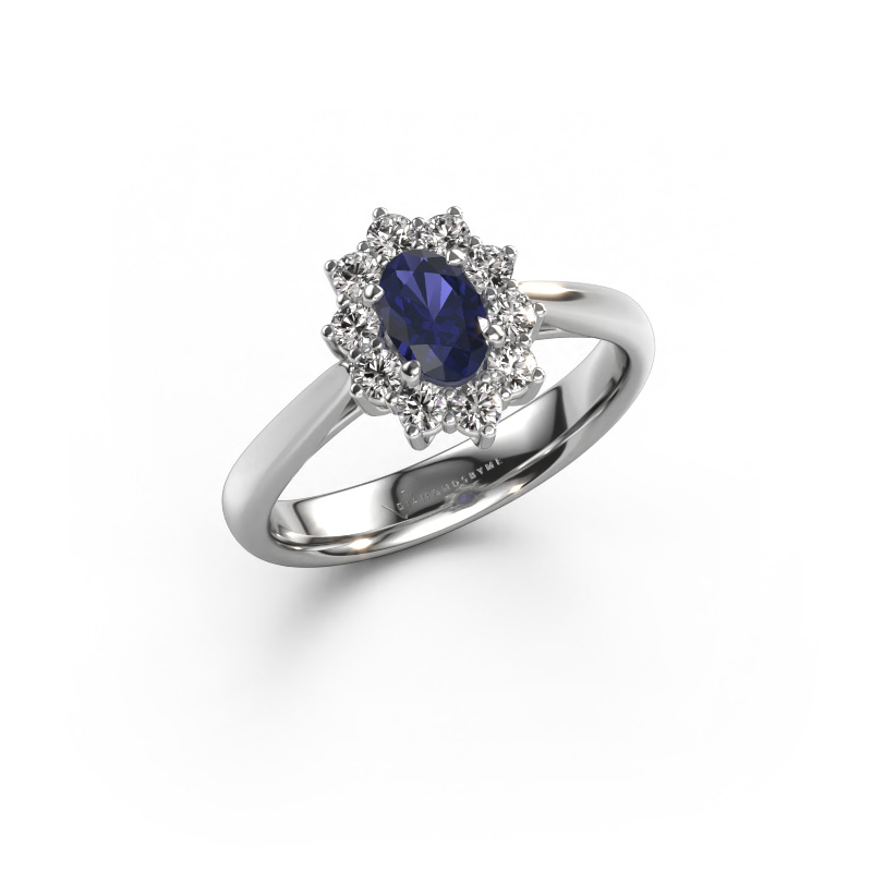 Image of Engagement ring Leesa 1 585 white gold Sapphire 6x4 mm