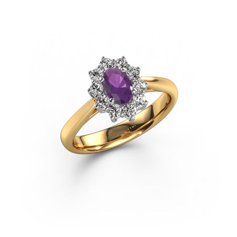 Image of Engagement ring Leesa 1 585 gold Amethyst 6x4 mm
