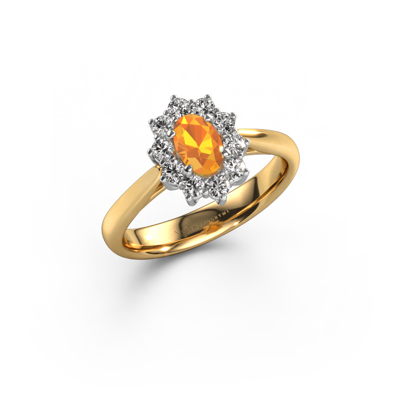 Image of Engagement ring Leesa 1 585 gold Citrin 6x4 mm