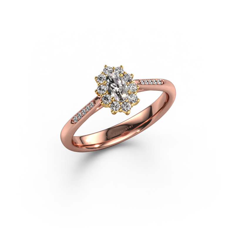 Image of Engagement ring Leesa 2 585 rose gold Diamond 0.415 crt