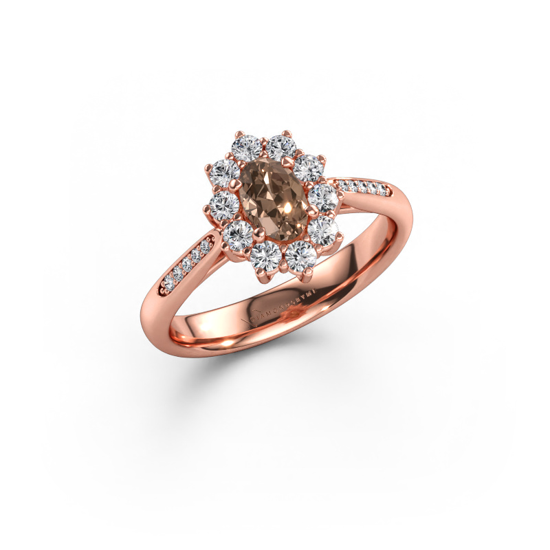 Image de Bague de fiançailles Leesa 2 585 or rose Diamant brun 0.748 crt