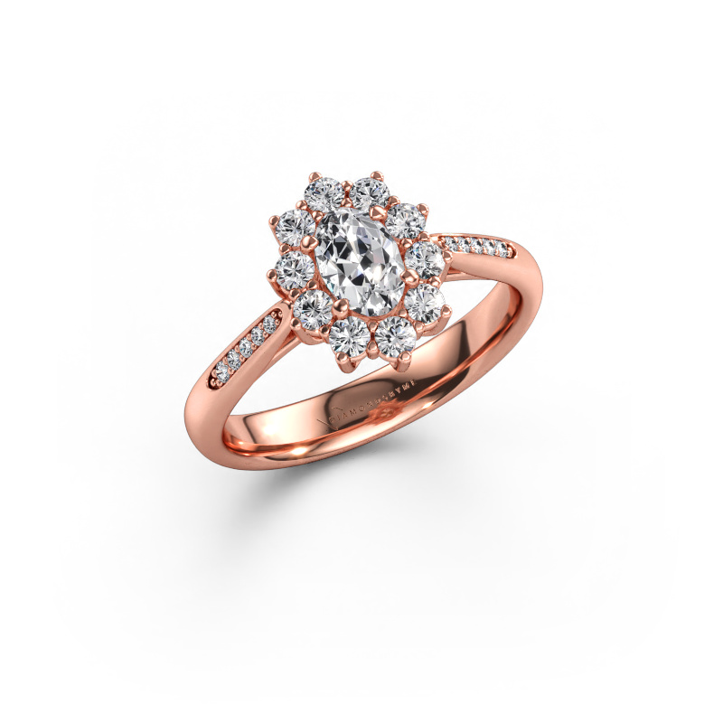 Bild av Förlovningsring Leesa 2 585 roséguld Diamant efter eget val 6x4 mm