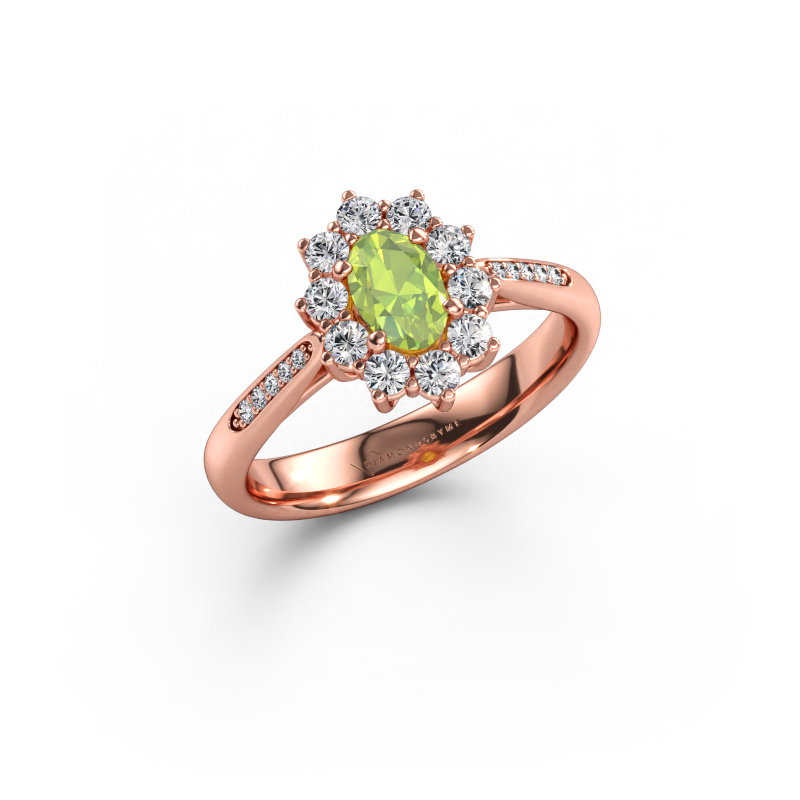 Immagine di Anello di fidanzamento Leesa 2 585 oro rosa Peridoto 6x4 mm
