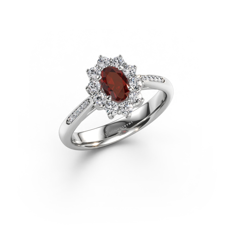 Bild von Verlobungsring Leesa 2 585 Weißgold Granat 6x4 mm