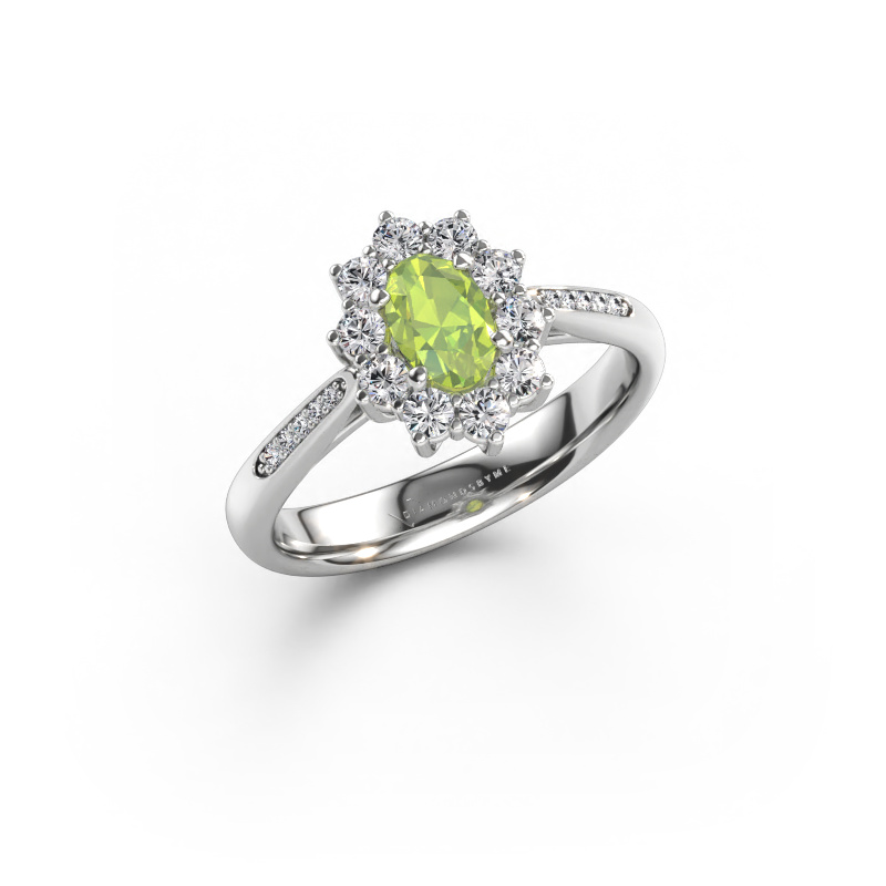 Bild von Verlobungsring Leesa 2 585 Weißgold Peridot 6x4 mm